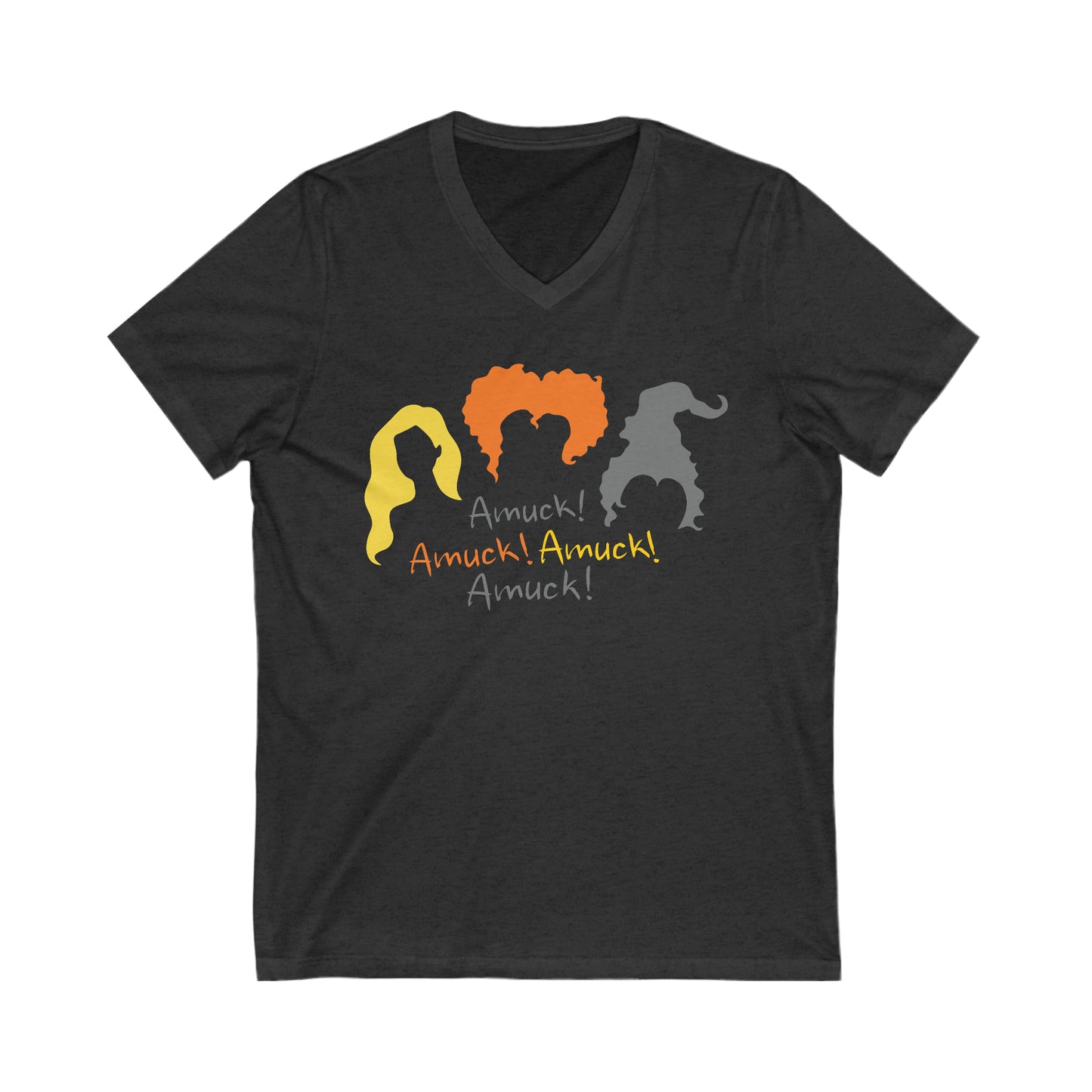 AMUCK AMUCK AMUCK Hocus Pocus Halloween Funny Movie Witches Short Sleeve V Neck T Shirt