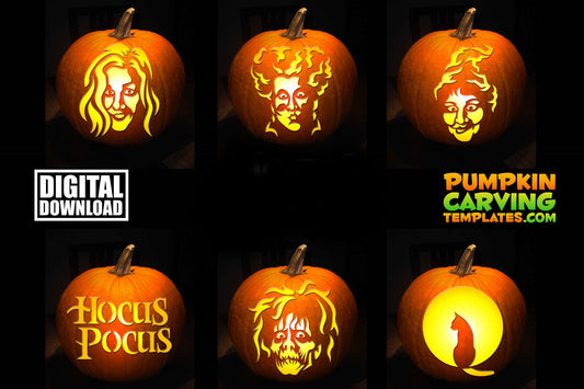 MOVIE WITCHES BUNDLE PUMPKIN CARVING TEMPLATE DIGITAL DOWNLOAD