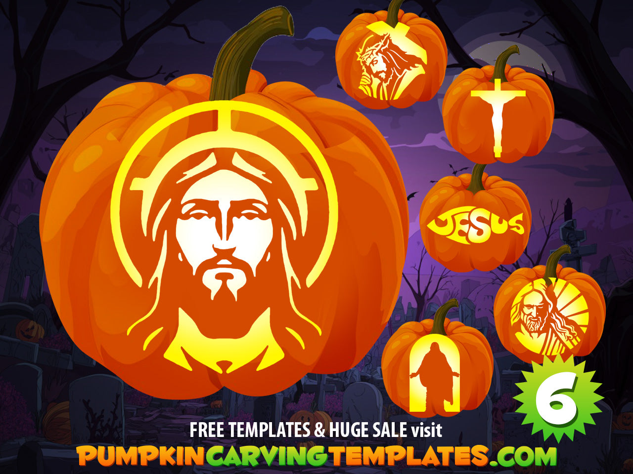 Christian faith Jesus Christ Son God Love Cross Church Holy Spirit BUNDLE PUMPKIN CARVING TEMPLATE DIGITAL DOWNLOAD