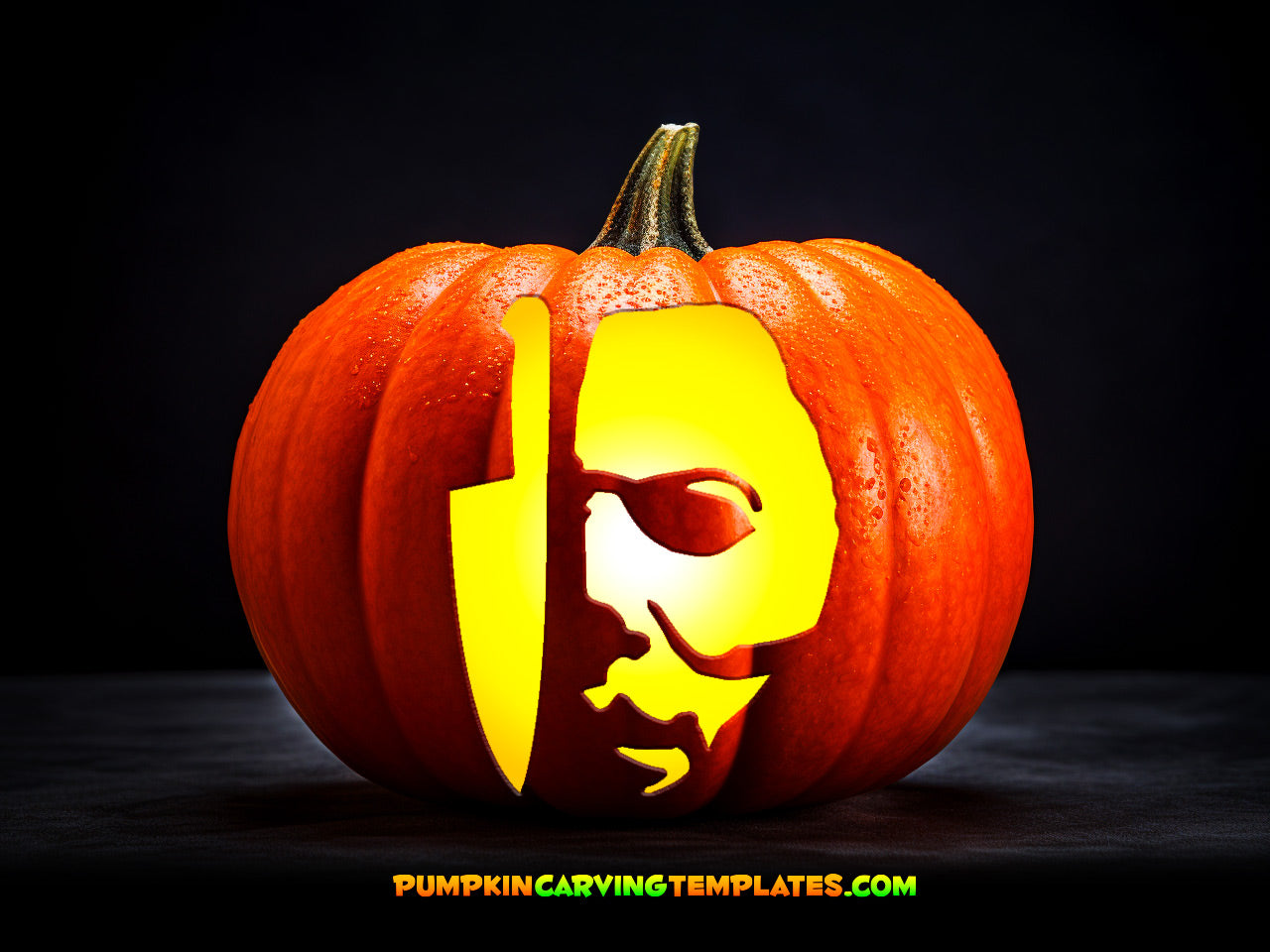 KNIFE FACE PUMPKIN CARVING TEMPLATE STENCIL DIGITAL DOWNLOAD
