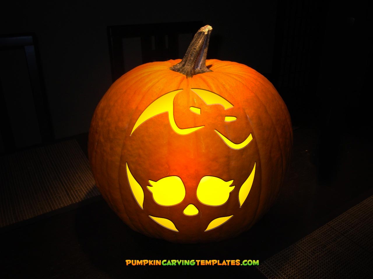 CANDY SKULL GIRL PUMPKIN CARVING TEMPLATE DIGITAL DOWNLOAD