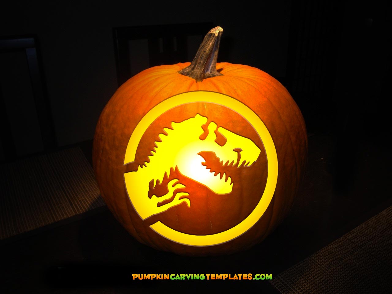 DINOSAUR SCARY PUMPKIN CARVING TEMPLATE DIGITAL DOWNLOAD