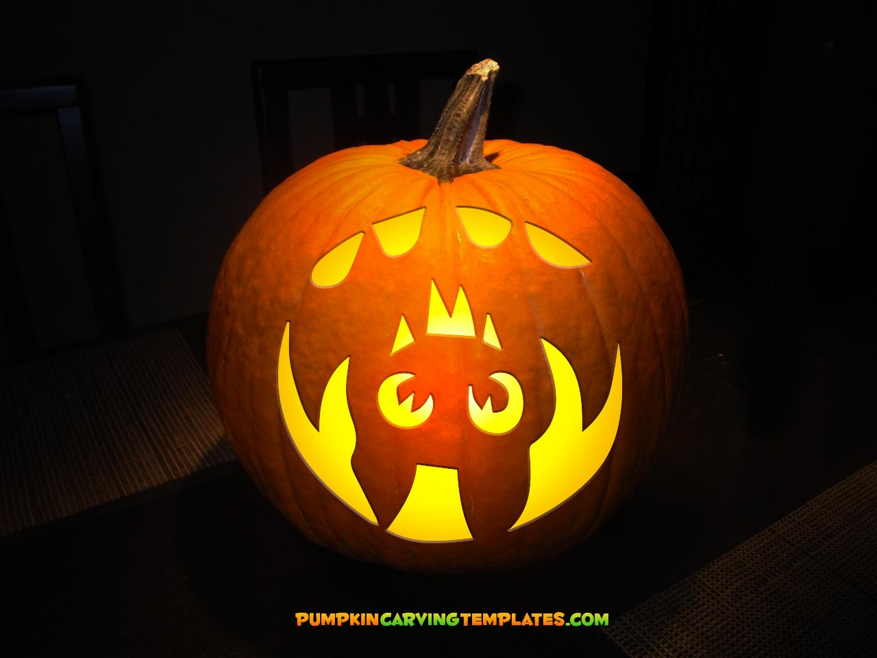 HALLOWEEN BAT 2 PUMPKIN CARVING TEMPLATE DIGITAL DOWNLOAD