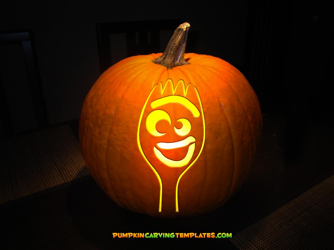 KID MOVIE CHARACTER FORK PUMPKIN CARVING TEMPLATE DIGITAL DOWNLOAD