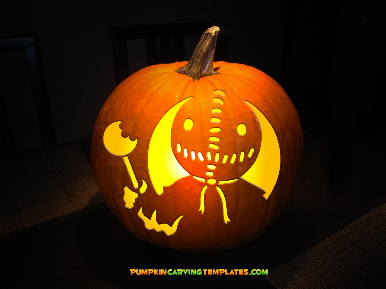 TRICK R TREAT PUMPKIN CARVING TEMPLATE DIGITAL DOWNLOAD