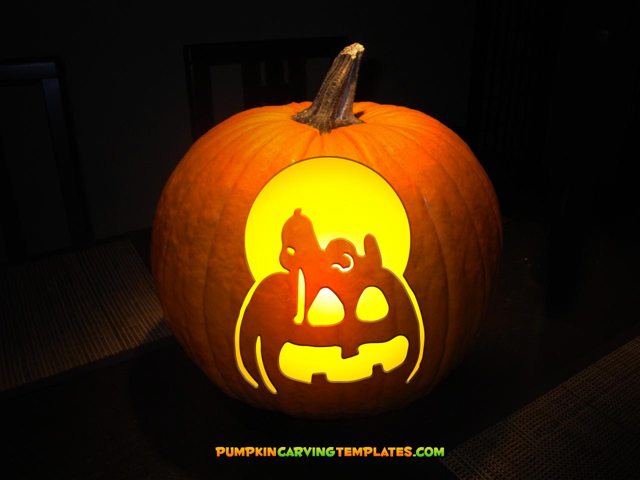 DOG ON PUMPKIN CARVING TEMPLATE DIGITAL DOWNLOAD