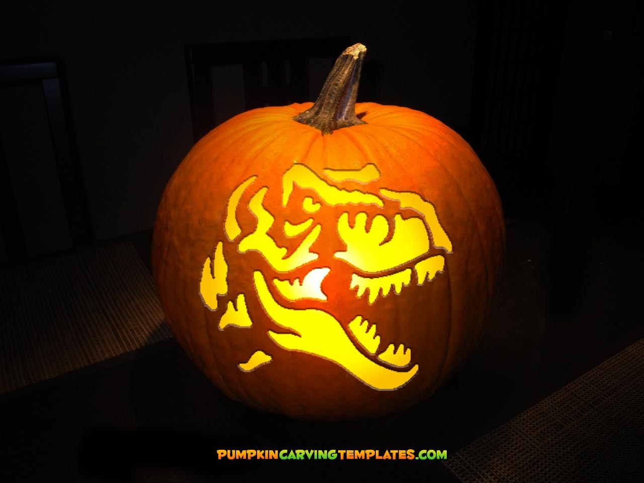 T REX Dinosaur PUMPKIN CARVING TEMPLATE DIGITAL STENCIL DOWNLOAD