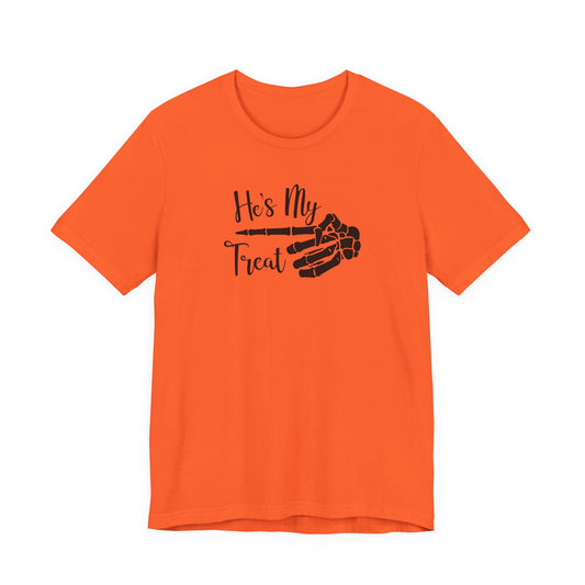 TRICK TREAT He's Couples HALLOWEEN Costume Funny Movie Unisex Jersey Short Sleeve Tee Unisex