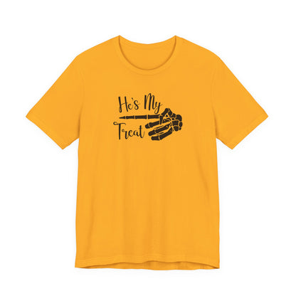 TRICK TREAT He's Couples HALLOWEEN Costume Funny Movie Unisex Jersey Short Sleeve Tee Unisex