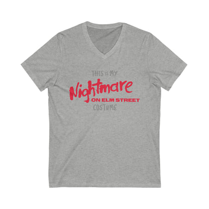 This is My Nightmare On Elm Street Costume Halloween Scary Movie Short Sleeve V Neck T Shirt