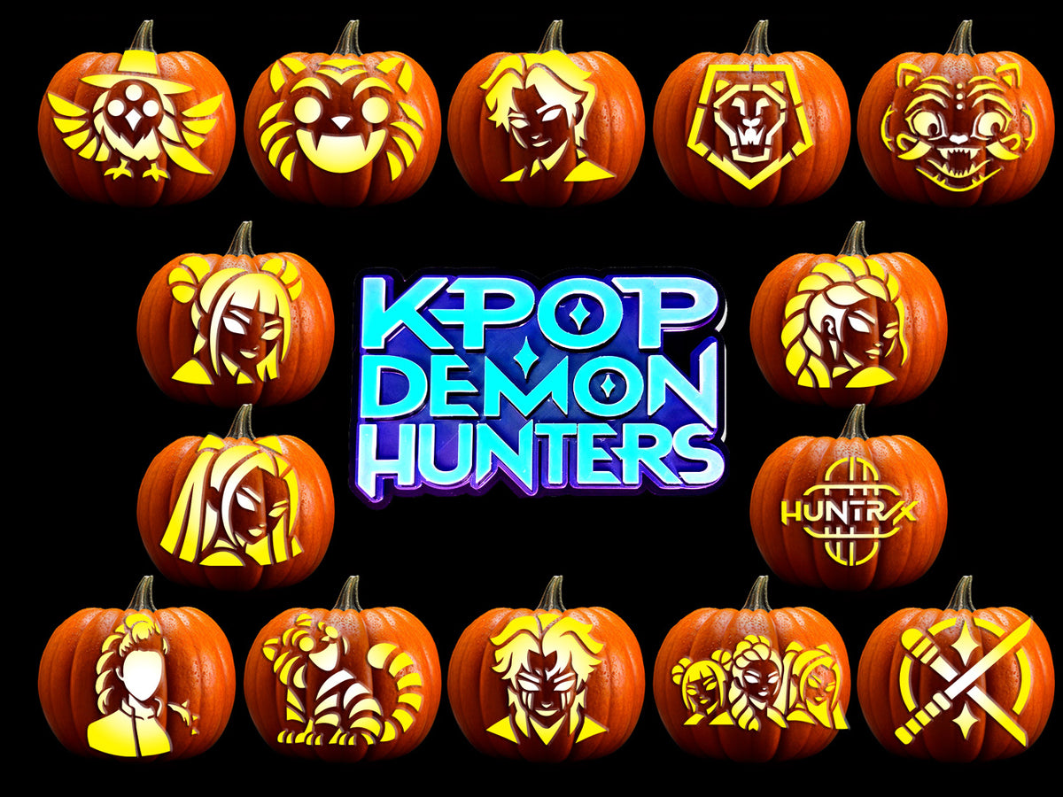K-POP DEMON HUNTERS MOVIE BUNDLE PUMPKIN CARVING TEMPLATES