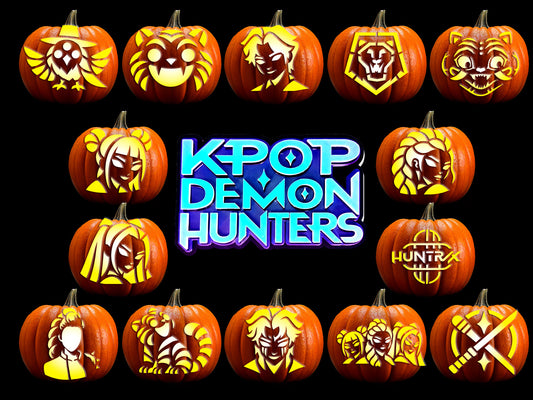K-POP DEMON HUNTERS MOVIE BUNDLE PUMPKIN CARVING TEMPLATES