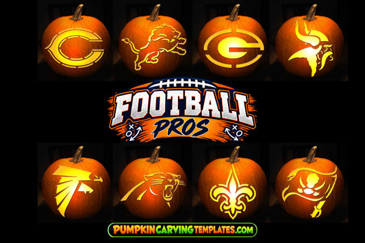 FOOTBALL NFC NORTH SOUTH BUNDLE PUMPKIN CARVING TEMPLATE DIGITAL DOWNLOAD