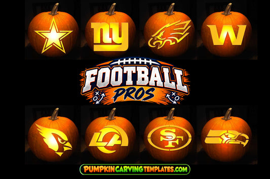 FOOTBALL NFC EAST WEST BUNDLE PUMPKIN CARVING TEMPLATE DIGITAL DOWNLOAD