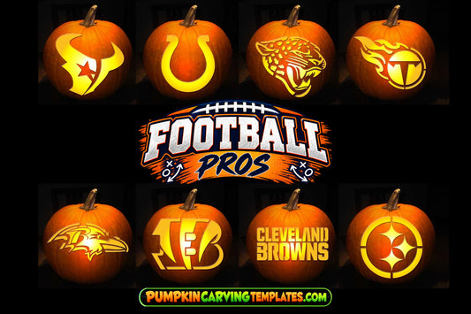 FOOTBALL AFC NORTH SOUTH BUNDLE PUMPKIN CARVING TEMPLATE DIGITAL DOWNLOAD
