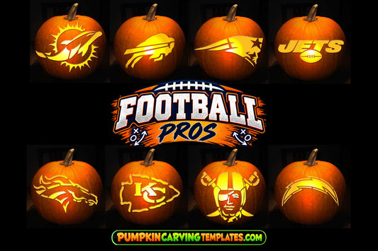 FOOTBALL AFC EAST BUNDLE PUMPKIN CARVING TEMPLATE DIGITAL DOWNLOAD