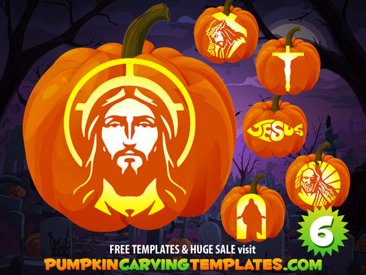 Christian faith Jesus Christ Son God Love Cross Church Holy Spirit BUNDLE PUMPKIN CARVING TEMPLATE DIGITAL DOWNLOAD