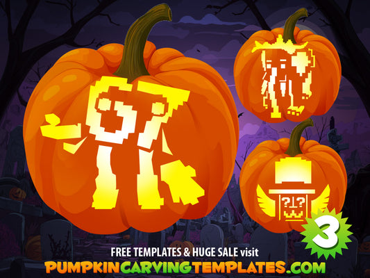 ROBLOX Brain Rot Video Game 67 Strawberry Elephant Admin Lucky Block BUNDLE PUMPKIN CARVING TEMPLATE DIGITAL DOWNLOAD
