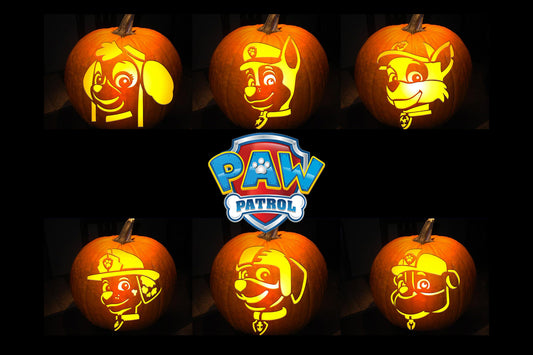 PAW PATROL KIDS DOGS CARTOON BUNDLE PUMPKIN CARVING TEMPLATE