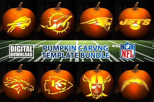 FOOTBALL MEGA BUNDLE PUMPKIN CARVING TEMPLATE DIGITAL DOWNLOAD 32 TEAMS