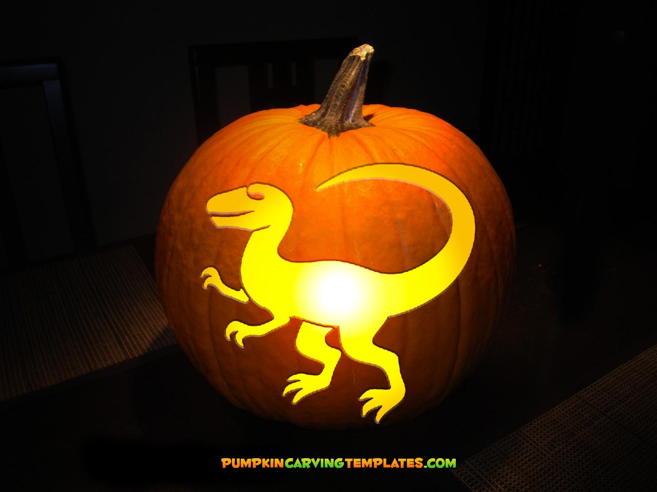 RAPTOR DINOSAUR PUMPKIN CARVING TEMPLATE DIGITAL DOWNLOAD