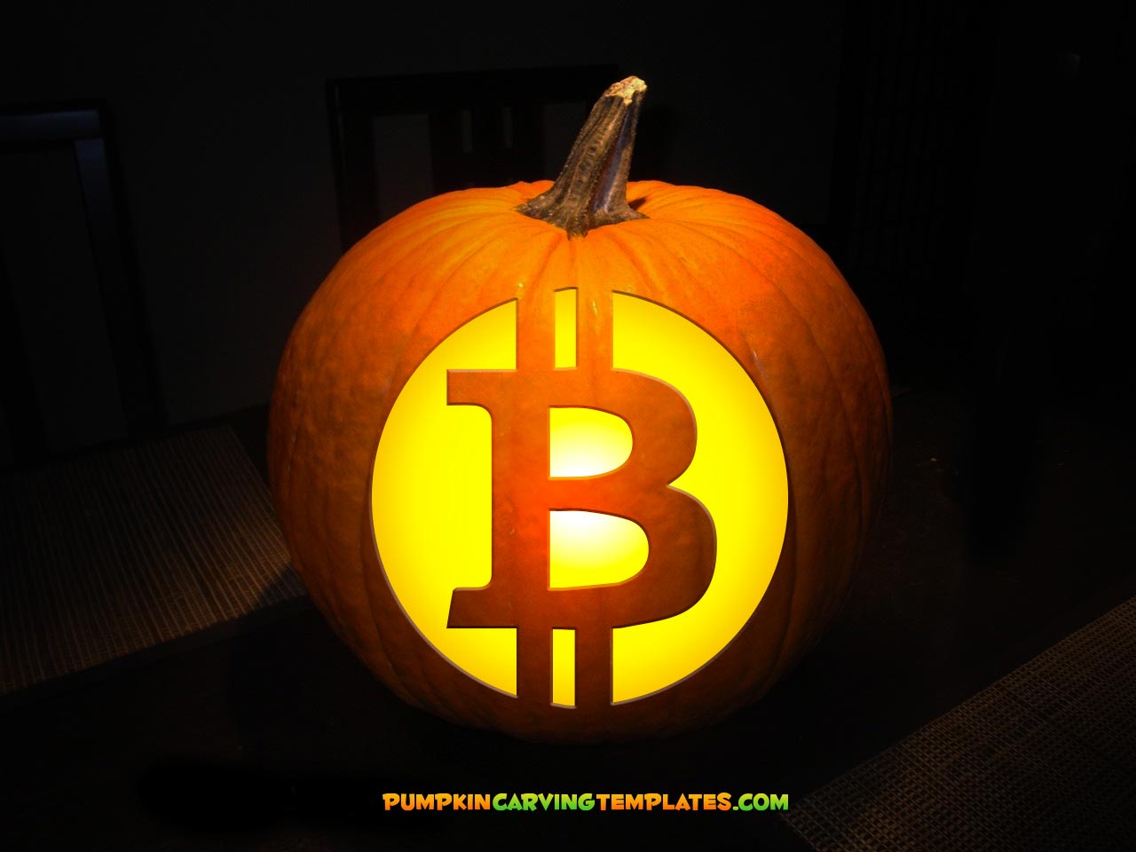 Bitcoin digital currency PUMPKIN CARVING TEMPLATE DIGITAL STENCIL DOWNLOAD