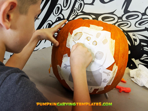 Block Scary Monster Face PUMPKIN CARVING TEMPLATE DIGITAL STENCIL DOWNLOAD